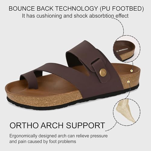 Image of Centrino Men's Berkin-Style Slip-On Sandals | Open Toe Design | Soft PU Footbed | Lightweight & Comfortable | Arch Support | On-Grip Sole | Casual Outdoor Wear (9212)