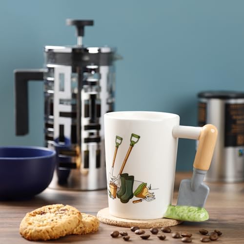 Puckator Garden Trowel Ceramic Shaped Handle Tea Coffee Mug - Funny Home Accessories For Girlfriend - Large Mugs for Men Women Hot Drinks - Cute Cups Presents - Secret Santa Gift Cup Set - Image 2