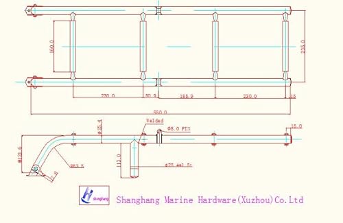 Folding Boat Ladder Stainless Steel 4 Step Pontoon 2+2 Step Portable Transom Mount Boat Ladder，Rated To 400 Pounds #TOP1