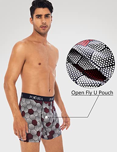 Pokarla Mens Stretch Boxer Briefs Soft Cotton Open Fly Underwear Tagless Underpants Pack Of 4 Large #TOP2