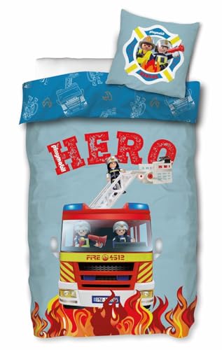 SkyBrands Playmobil City Action Hero Feuerwehr Wende-Bettwäsche-Set...