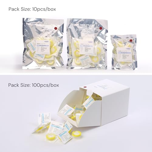 Image of 10 pcs /pk Sterile Syringe Filter Double-Layer PES Hydrophilic Membrane 0.2μm Lab Filters 13mm Diameter Individually Packed, Yellow
