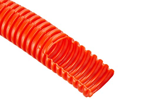 (1/2" Dia. x 100 ft, Orange) HydroMaxx® Flexible Polyethylene Corrugated (PE) Split Tubing (Wire Loom)
