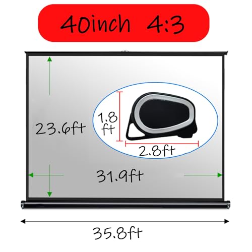 Pantalla de proyección portátil plegable de 40 pulgadas 4:3 miniatura 7