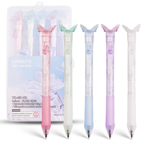 Bolígrafos Retráctiles de Gel Negro 0.5mm Pack 5 miniatura 1