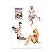 Planche A4 de stickers pinup autocollant adhésif - F05