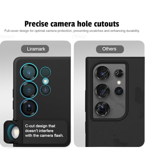 Image of LIRAMARK Liquid Silicone Soft Back Cover Case for Samsung Galaxy S25 Ultra 5G (Black)