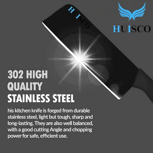 Image of 3-Piece Knife with Cover | High Carbon Stainless Steel Professional Chef Utility Santoku Knifes for Kitchen Restaurant | Ultra Sharp Chopping Slicing Cutting Knives | Ergonomic Non-Slip Handle