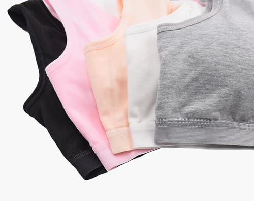 Nearpo Training Bras for Girls 10-12 12-14 14-16 Starter Sports Bras with Lightly Padding 5 Pack2