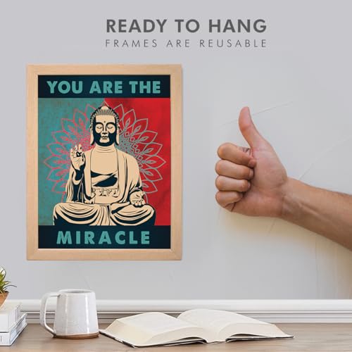 Image of Chaka Chaundh IMGMC -Gautam Buddh Quotesss Wall Frames - Buddha Frame with Quotes Home - Gautam Buddhas Quotes - Poster - (14 X 11 Inches) Set of 2