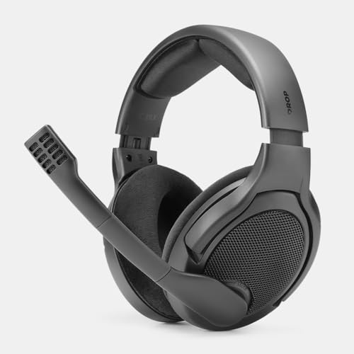 Image of DROP PC38X Gaming Headset - Open-Back Over-Ear Design with Noise-Cancelling Mic, Velour Earpads - Compatible with PC, PS5, PS4, Xbox, Switch, Mobile - Black