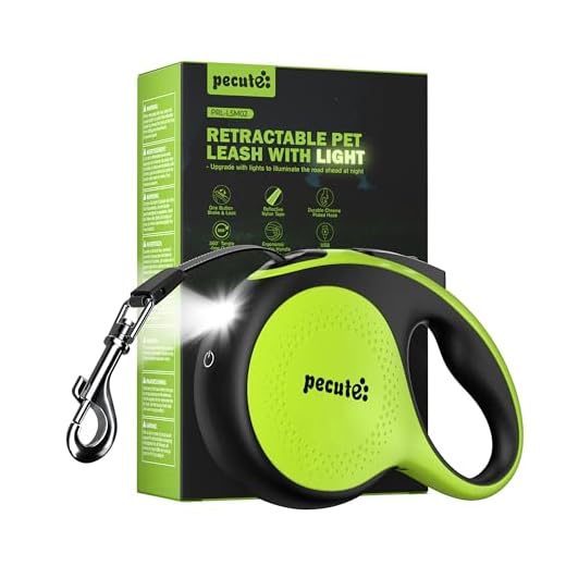 Pecute Correa Perro Extensible con Luz ，Correas de 5M de Resistente a Enredos con Banda Reflectante, Correa para Las Madrugadas y Las Noches，Adecuado para Perros de hasta 30kg