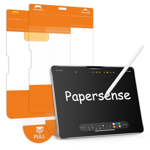 OMOTON PAPERSENSE Matte Screen Protector for iPad Pro 11 Inch M4 5th Gen 2024, Paper-feel, Matte Tempered Glass with Dust-free Installation Tray, Anti-glare, Apple Pencil Support, 2 Pack