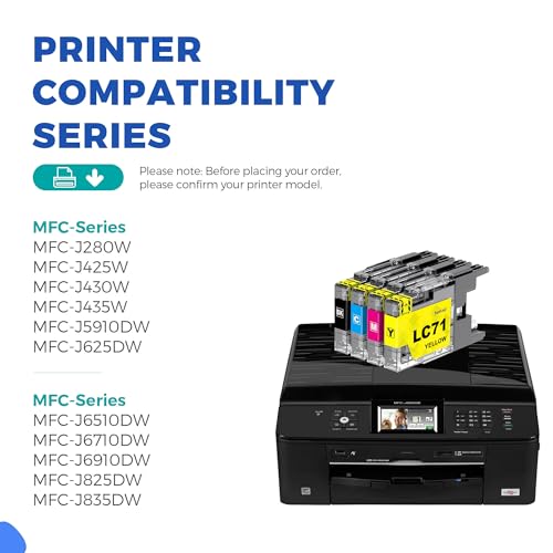 Image of LC71 Ink Cartridge Set 4 /Pack Replacement for Brother LC71 LC75 LC79 XL Ink