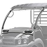 KEMIMOTO Vented Windshield Compatible with Kawasaki Mule SX SE XC LE 2017+, Scratch Resistant 1/4' Thick Polycarbonate Hard Coated UTV Front Windscreen