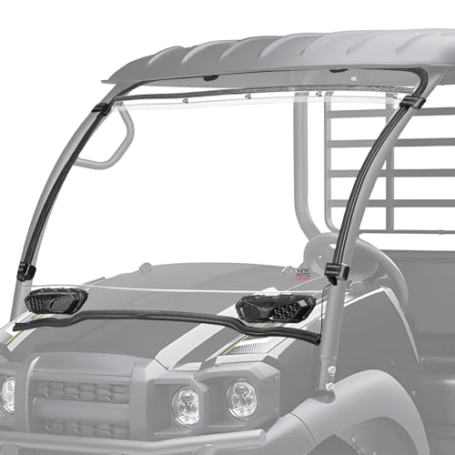 KEMIMOTO Vented Windshield Compatible with Kawasaki Mule SX SE XC LE 2017+ Scratch Resistant 1/4 Thick Polycarbonate Hard Coated UTV Front Windscreen