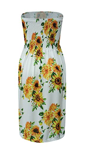 Image of Zyyfly Womens Summer Beach Dresses Strapless Cover Ups Dress Tube Top Sundresses