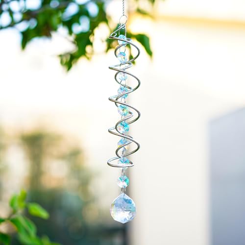 image for H&D HYALINE & DORA 20.5in Crystal Sun Catcher,Colorful Hanging Suncatc