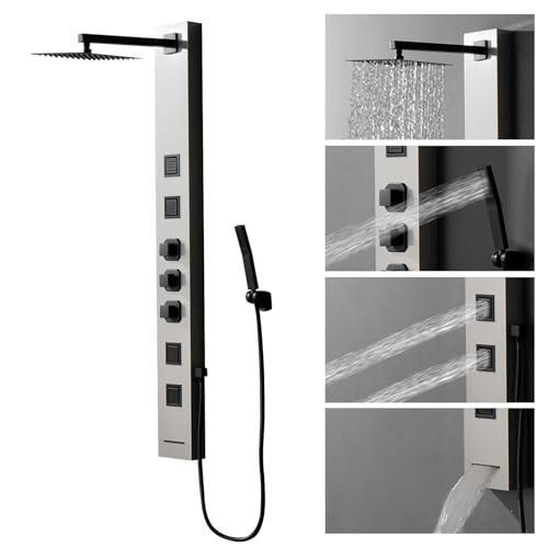 Homevacious Shower Panel Tower System with Rainfall Jets