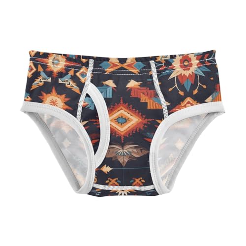 KLL Mexican Fabric Pattern Colorful Little Boys Pure Cotton Nighttime Underwear Cute Undies