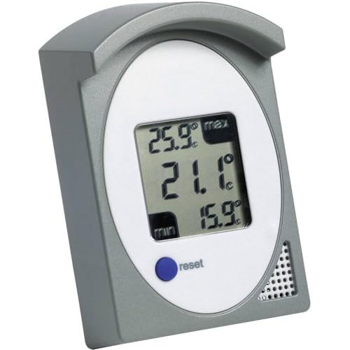 TFA Dostmann Digitales Thermometer, für innen oder außen, Höchst- und Tiefstwerte, spritzwassergeschützt