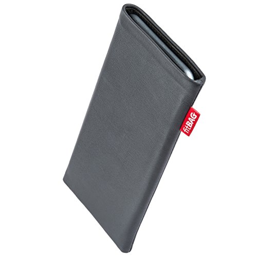 fitBAG Beat Gray Custom Tailored Sleeve for Sony Ericsson W980 W980i. Fine Nappa Leather Pouch with Integrated Microfibre Lining for Display Cleaning
