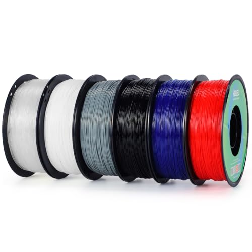 Image of YOUSU 95A TPU Filament 1.75mm 6 Pack 1kg Spools, Flexible Soft 3D Printer Filament, Clog-Free Tangle-Free, High Elasticity, Fit Most FDM Printers for Makers & DIY Projects