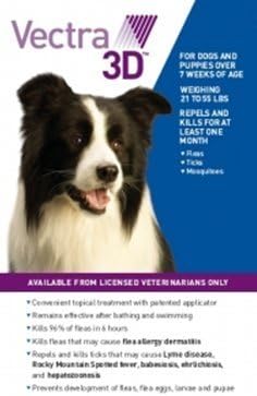 Vectra 3D Blue 3 dose for dogs 21-55Lbs by VECTRA 3D