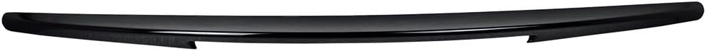 IKON MOTORSPORTS, Trunk Spoiler Compatible with 2013-2020 Mercedes-Benz SL-Class R231, D Style Painted #040 Black ABS Plastic Rear Trunk Lid Spoiler Wing Lip