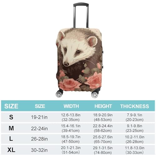 Opossum And Roses Printed Luggage Cover Protector, Fits 18-32 Inch Luggage2