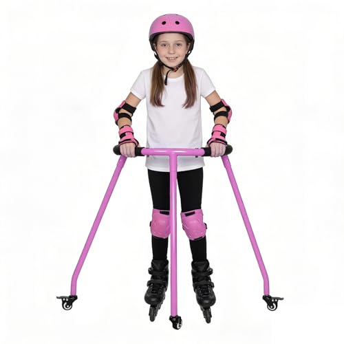 Nattork Skate Trainer Skater Aid for Kids Adults Roller Inline Skating Roller Skate Mate for Boys Girl Youth Outdoor Beginners Training Walker Pink