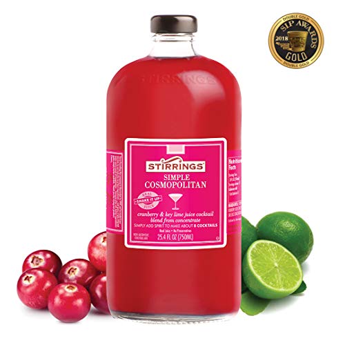 Stirrings | Premium Cocktail & Martini Drink Mixers with Real Juice | Simply Add Spirits | 750ml Jars (Simple Cosmopolitan) - Thumbnail 3