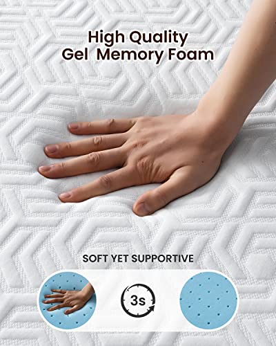 Unipon 3 Inch Gel Memory Foam Mattress Topper Full, Medium Firm Mattress Topper, High Density Foam Bed Topper For Pressure Relief, Removable & Washable Cover, Certipur-Us Certified #TOP4