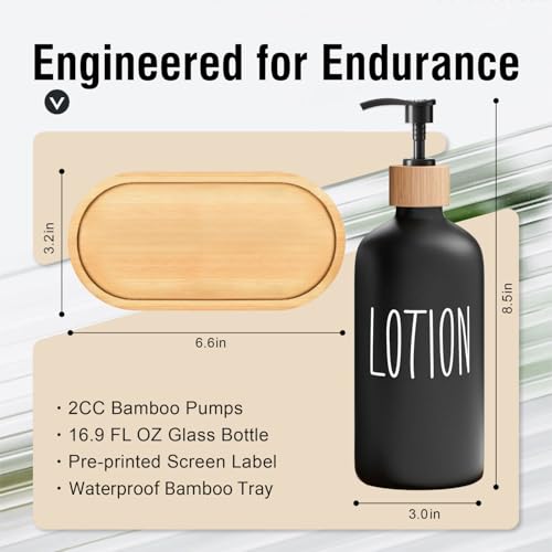 image for MOMEEMO Black Soap Dispenser Bathroom Set, Hand Soap and Lotion Set Su