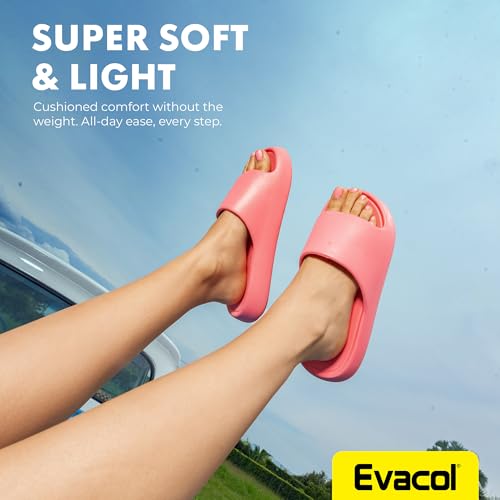 Women’s Pillow Slippers - Ultra-Soft Shower Shoes, Anti-Slip Bathroom Sandals, Quick-Drying Easy to Clean Slides for Indoor & Outdoor Use, Bathroom, Bedroom, or Pool.2