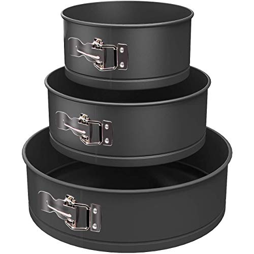 tellaLuna Juego de Sartenes Springform (6 8 10 Pulgadas) 3 Piezas Juego de Utensilios para Hornear Antiadherentes para Pasteles Molde para Pasteles con Fondo ExtraíBle