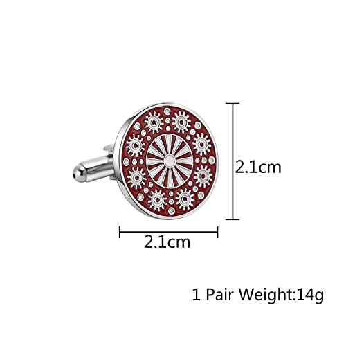 Mancuernillas para hombre diseño flor nube acero inoxidable miniatura 2