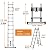 Aluminum Telescoping Ladder Extension Ladder 12.5ft A Type A Frame Portable Folding Ladder 6+6 Steps, Multi-Purpose Heavy Duty Attic Ladder, with Support Stabilizer, 330lbs Load Capacity