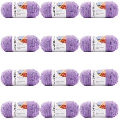 MICHAELS Bulk 12 Pack: Soft ClassicTM Solid Yarn by Loops & Threads