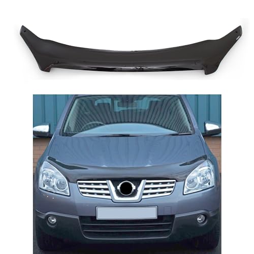 BMY Hood Deflector for Nissan Qashqai 2006-2010, Bug Shield, Black