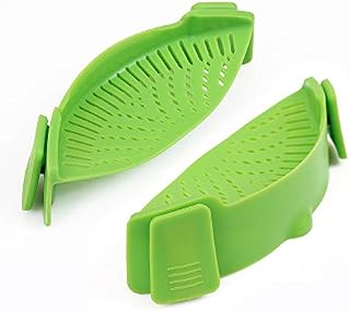 Cozihom 2 Pack Silicone Clip-on Stew-Pan Strainer, Pasta Strainer, Colander, for Pan Universal