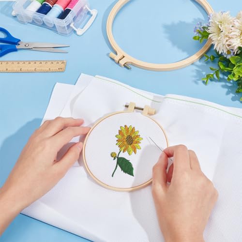 Image of BENECREAT 18CT Cotton Cross Stitch Fabric, 40x20 Inch Aida Cloth 18 Count Embroidery Cloth for Craft Embroidery, Handmade Needlework, DIY Handicrafts, 0.5mm Thick