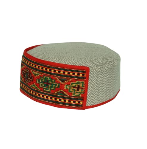 Image of Vastraa Fusion Himachali Topi for Men | Nepali Headwear | Traditional Kullu Cap | Pahadi Topi | Kashmiri Hat | Wool Handcrafted Ethnic Wear