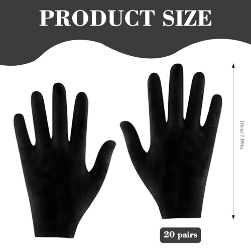 20 Paar Baumwollhandschuhe Schwarz Weiche Hautfreundliche Wiederverwendbare Handschuhe Dünn Für Hausarbeit Arbeit Handpflege Und Untersuchungen