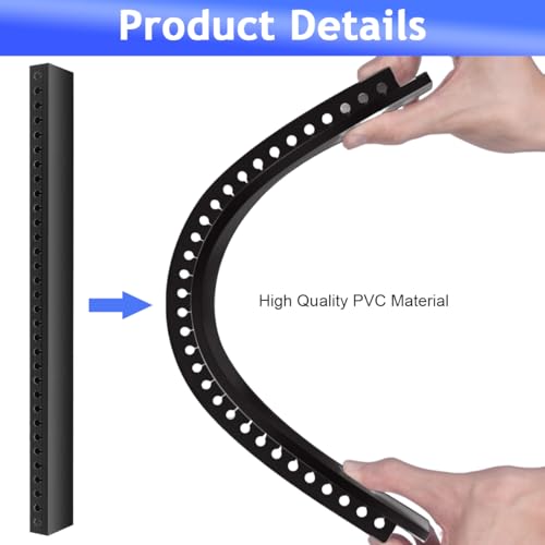 Image of Serplex 2Pcs 15.7 Inch Cable Raceway PVC Wire Concealer Kit for Office | Under Desk Cord Organizer with Side Cable Eyelets, Under Desk Cord Organizer with Cable Management Power Cable Channel