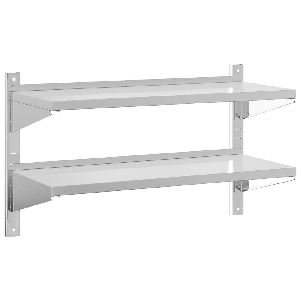 vidaXL Estante de Pared Acero Inoxidable Plateado 100x40x60 cm