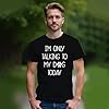 SUWATOIN Dog Dad Shirts for Men Im Only Talking to My Dog Today T-Shirt Funny Dogfather Tee Tops Black #3