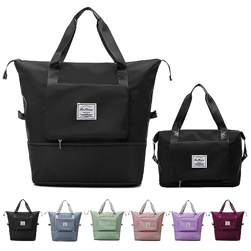 Large Capacity Travel Bag, Foldable Travel Bag, Expandable Travel Duffel Bag, Collapsible Waterproof Large Capacity Travel Handbag, Overnight Bag for Women and Man