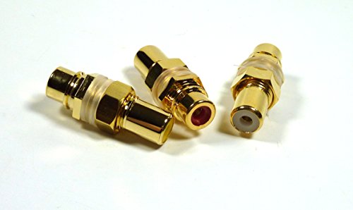 3 conectores Philmore RCA hembra en panel miniatura 3
