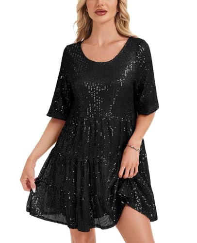 Robe à paillettes étincelante au tombé fluide raffiné - 4